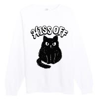 Hiss Off Grumpy Animal Lover Cute Kitten Cat Pet Owner Premium Crewneck Sweatshirt