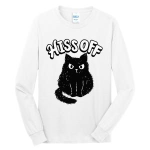 Hiss Off Grumpy Animal Lover Cute Kitten Cat Pet Owner Tall Long Sleeve T-Shirt