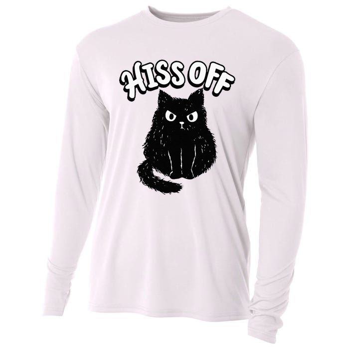 Hiss Off Grumpy Animal Lover Cute Kitten Cat Pet Owner Cooling Performance Long Sleeve Crew