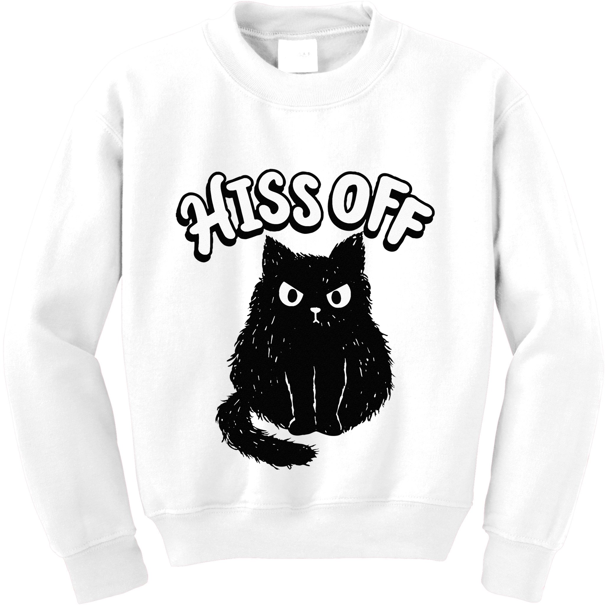 Hiss Off Grumpy Animal Lover Cute Kitten Cat Pet Owner Kids Sweatshirt