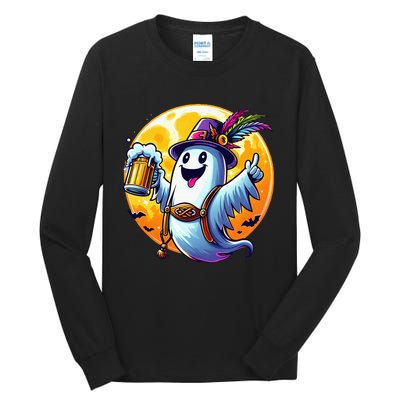 Halloween Oktoberfest Ghost Beer Moon Party Design Tall Long Sleeve T-Shirt