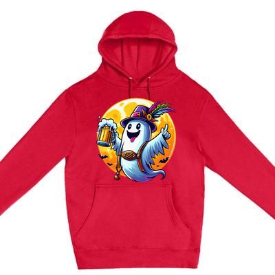 Halloween Oktoberfest Ghost Beer Moon Party Design Premium Pullover Hoodie