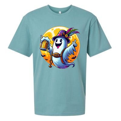 Halloween Oktoberfest Ghost Beer Moon Party Design Sueded Cloud Jersey T-Shirt