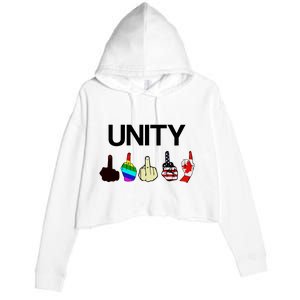 Hang Over Gang Unity Flags Crop Fleece Hoodie