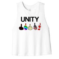 Hang Over Gang Unity Flags Women's Racerback Cropped Tank