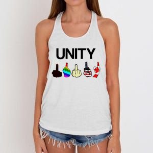 Hang Over Gang Unity Flags Women's Knotted Racerback Tank