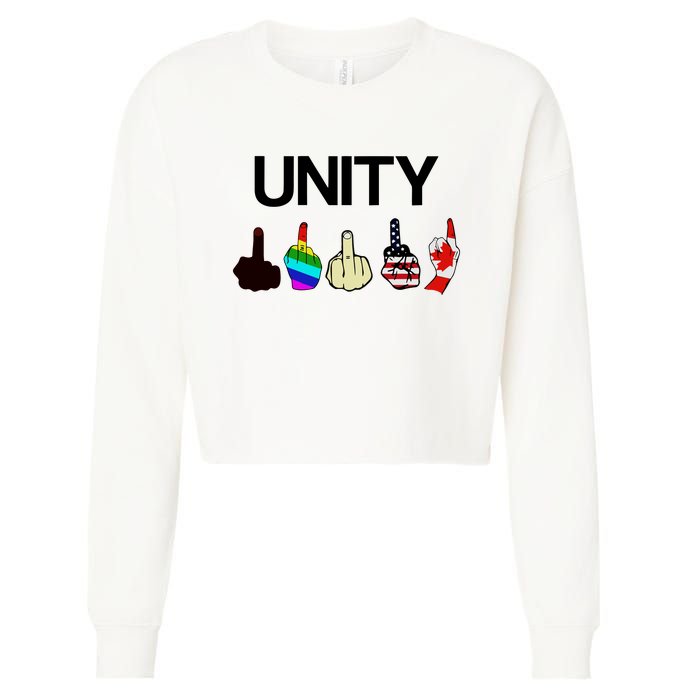 Hang Over Gang Unity Flags Cropped Pullover Crew