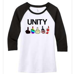 Hang Over Gang Unity Flags Women's Tri-Blend 3/4-Sleeve Raglan Shirt