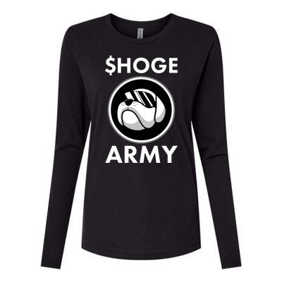 $HOGE ARMY Bitcoin Crypto Coin Doge Womens Cotton Relaxed Long Sleeve T-Shirt