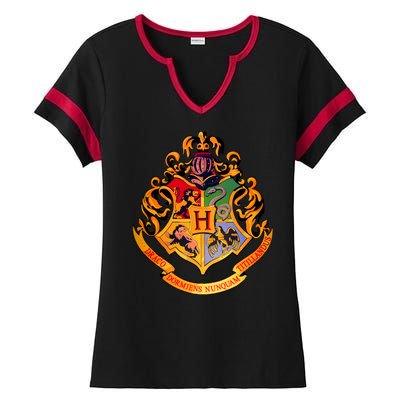 Hogwarts School Emblem Ladies Halftime Notch Neck Tee