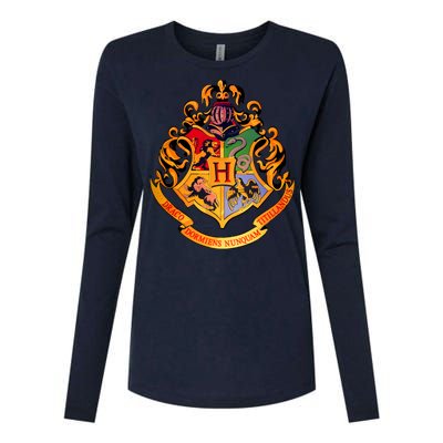 Hogwarts School Emblem Womens Cotton Relaxed Long Sleeve T-Shirt