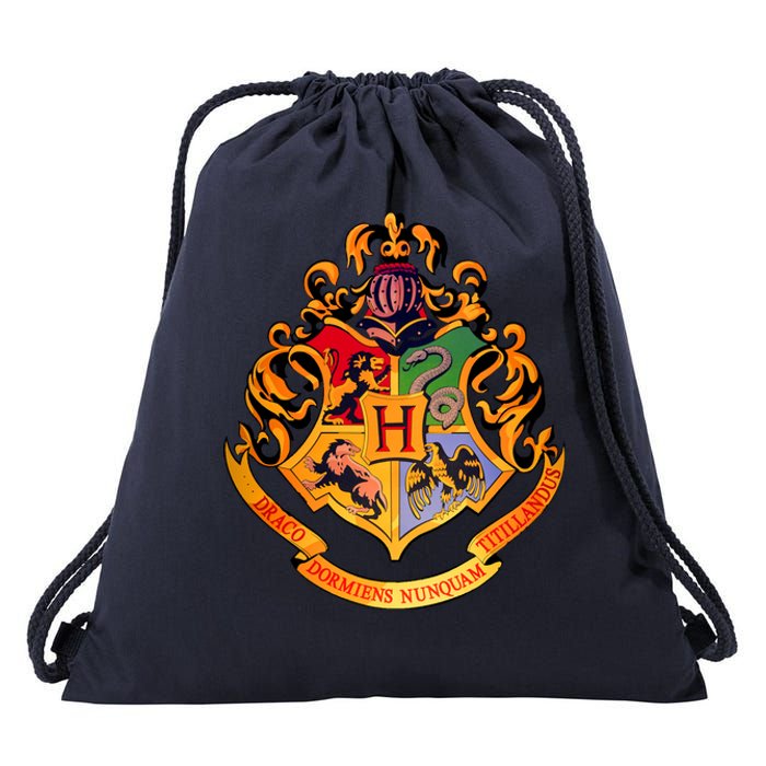 Hogwarts School Emblem Drawstring Bag