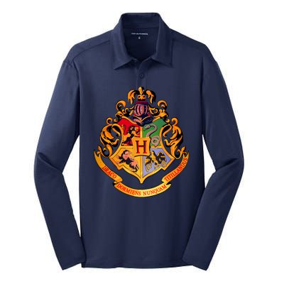 Hogwarts School Emblem Silk Touch Performance Long Sleeve Polo