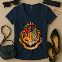 Hogwarts School Emblem Women's V-Neck T-Shirt