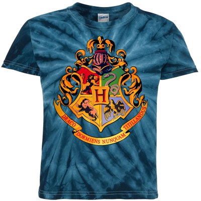 Hogwarts School Emblem Kids Tie-Dye T-Shirt