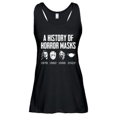 History Of Horror Masks Lazy Halloween Costume Face Mask Ladies Essential Flowy Tank