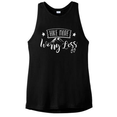 Hiking Outdoors Hike More Worry Less Adventure Camping Cool Gift Ladies PosiCharge Tri-Blend Wicking Tank