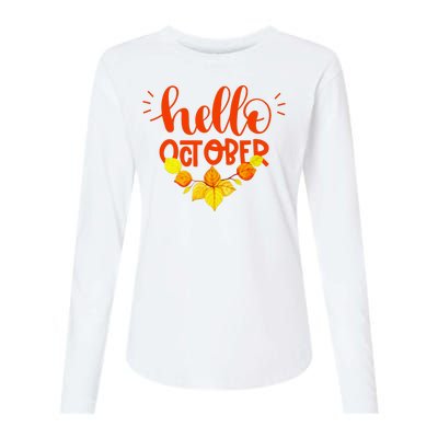 Hello October Womens Cotton Relaxed Long Sleeve T-Shirt