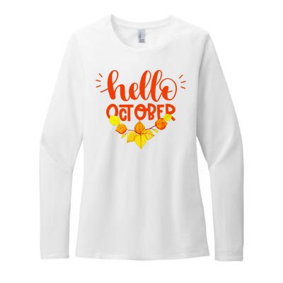 Hello October Womens CVC Long Sleeve Shirt