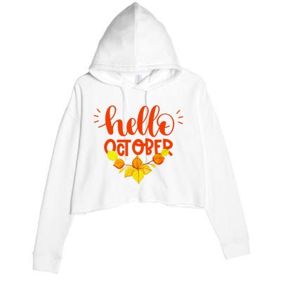 Hello October Crop Fleece Hoodie