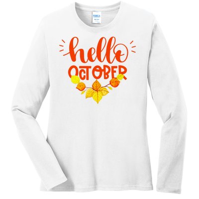 Hello October Ladies Long Sleeve Shirt