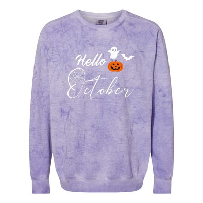 Hello October | Halloween Colorblast Crewneck Sweatshirt