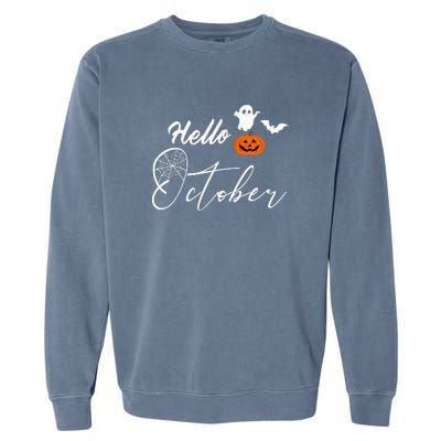 Hello October | Halloween Garment-Dyed Sweatshirt