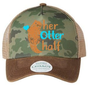 Her Otter Half Punny Romantic Couple Valentine's Day Legacy Tie Dye Trucker Hat