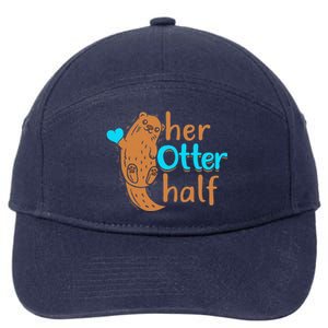 Her Otter Half Punny Romantic Couple Valentine's Day 7-Panel Snapback Hat