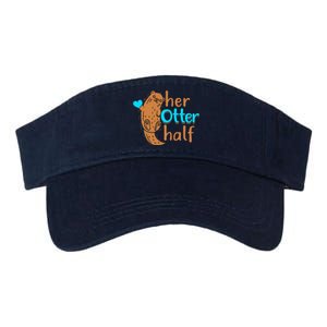 Her Otter Half Punny Romantic Couple Valentine's Day Valucap Bio-Washed Visor