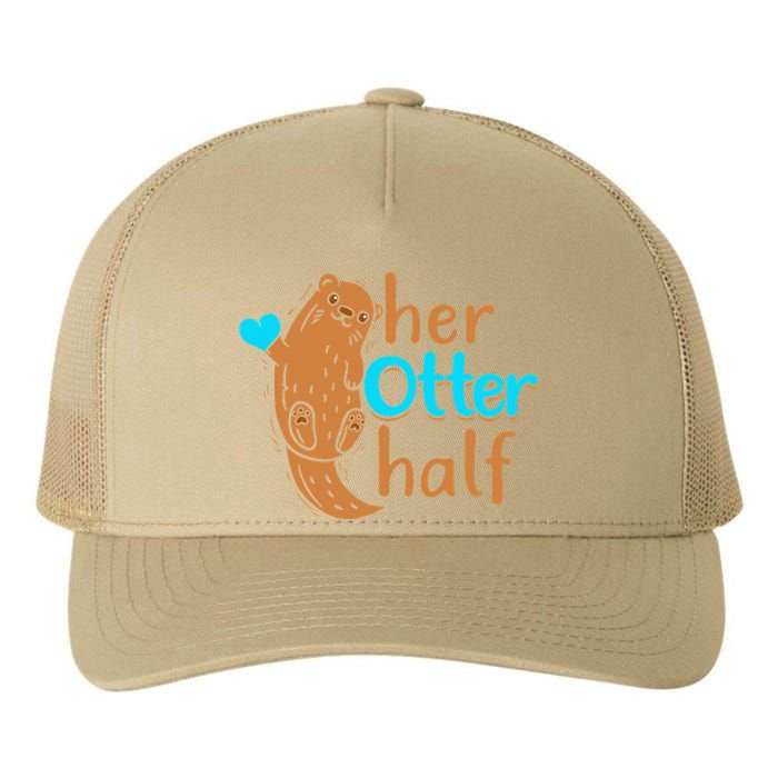 Her Otter Half Punny Romantic Couple Valentine's Day Yupoong Adult 5-Panel Trucker Hat