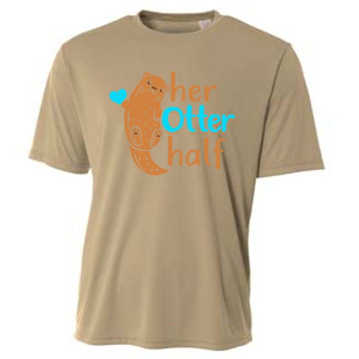 Her Otter Half Punny Romantic Couple Valentine's Day Cooling Performance Crew T-Shirt