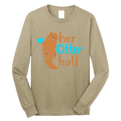 Her Otter Half Punny Romantic Couple Valentine's Day Long Sleeve Shirt