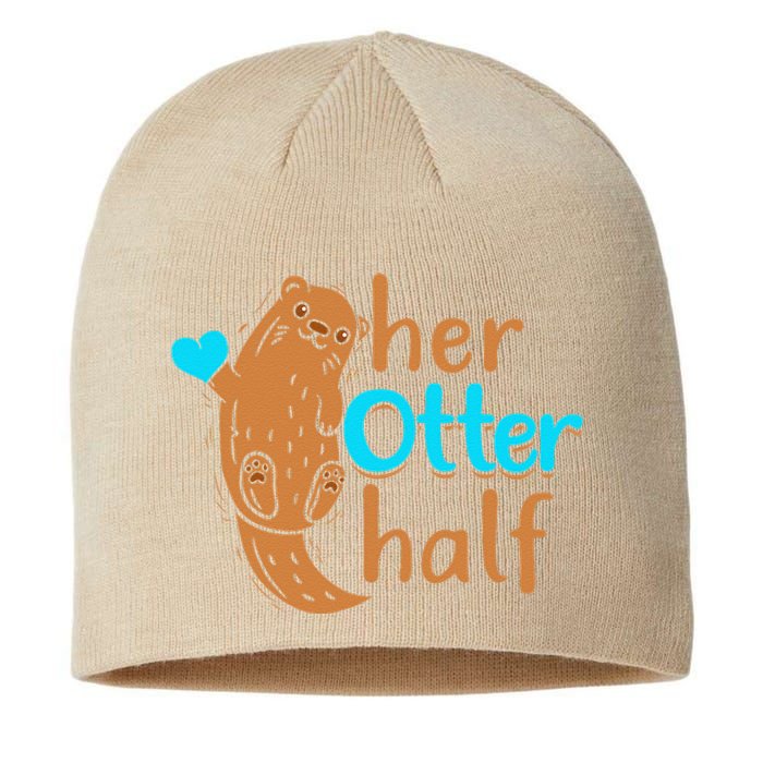 Her Otter Half Punny Romantic Couple Valentine's Day Sustainable Beanie