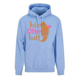 His Otter Half Punny Romantic Couple Valentine's Day Unisex Surf Hoodie