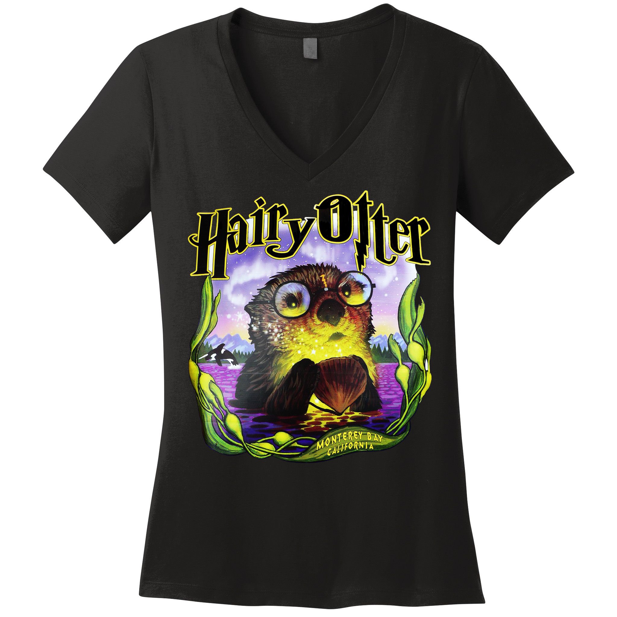 Hairy Otter Women's V-Neck T-Shirt