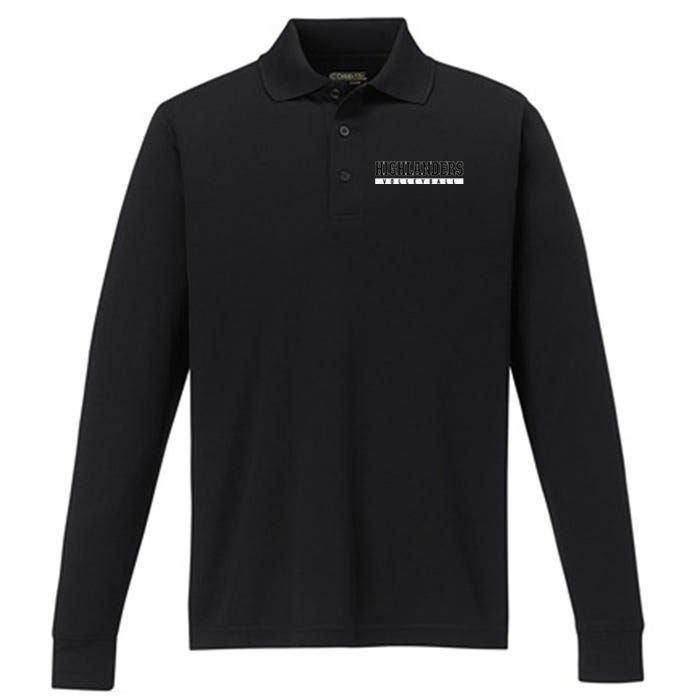 Highlanders Oak Hills High School Volleyball Premium Performance Long Sleeve Polo