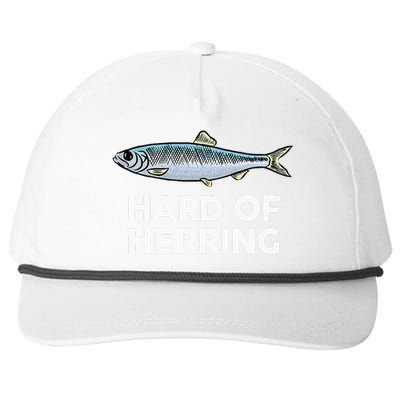 Hard Of Herring I Love Fishing Joke Fish Humour Funny Snapback Five-Panel Rope Hat