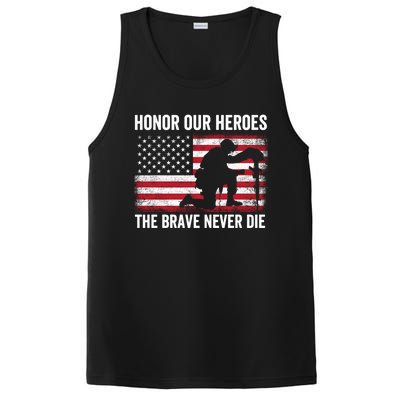 Honor Our Heroes The Brave Never Die Memorial Day Gift PosiCharge Competitor Tank