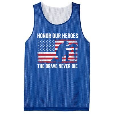 Honor Our Heroes The Brave Never Die Memorial Day Gift Mesh Reversible Basketball Jersey Tank