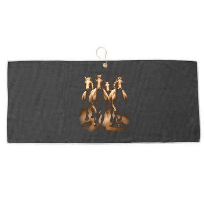 Herd Of Horses Large Microfiber Waffle Golf Towel