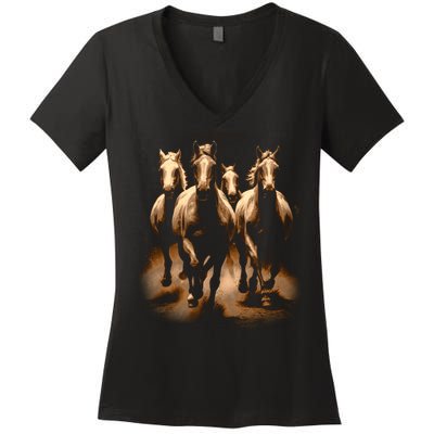 Herd Of Horses Women's V-Neck T-Shirt