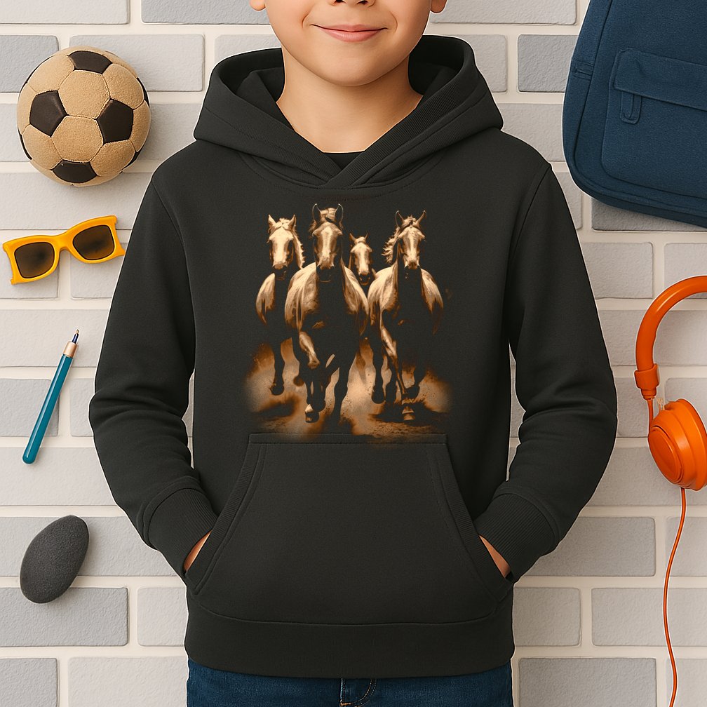 Herd Of Horses Kids Hoodie