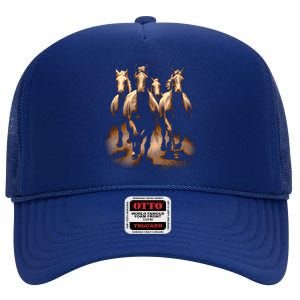 Herd Of Horses High Crown Mesh Back Trucker Hat