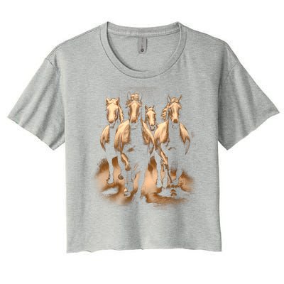 Herd Of Horses Women's Crop Top Tee