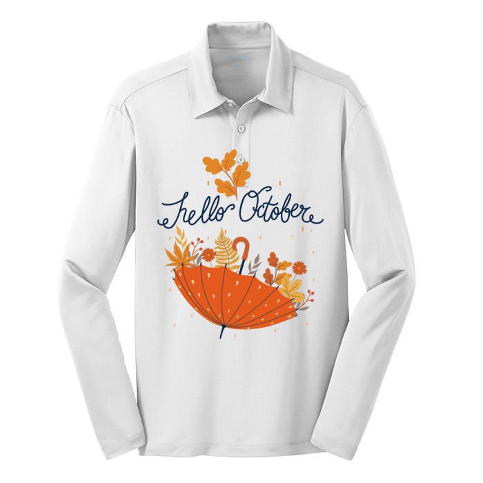 Hello October Silk Touch Performance Long Sleeve Polo