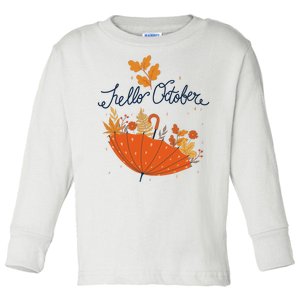 Hello October Toddler Long Sleeve Shirt