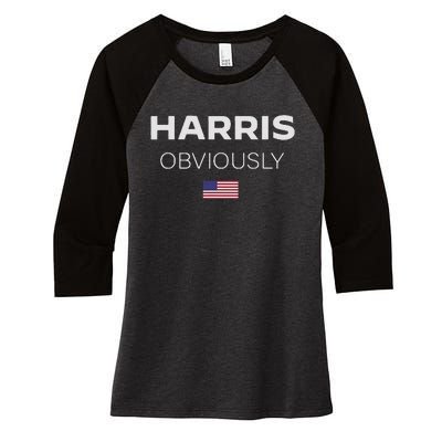 Harris Obviously Women's Tri-Blend 3/4-Sleeve Raglan Shirt