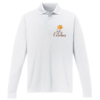 Hello October Performance Long Sleeve Polo