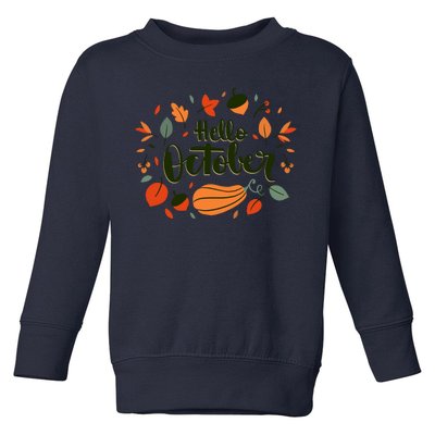 Hello October Toddler Sweatshirt